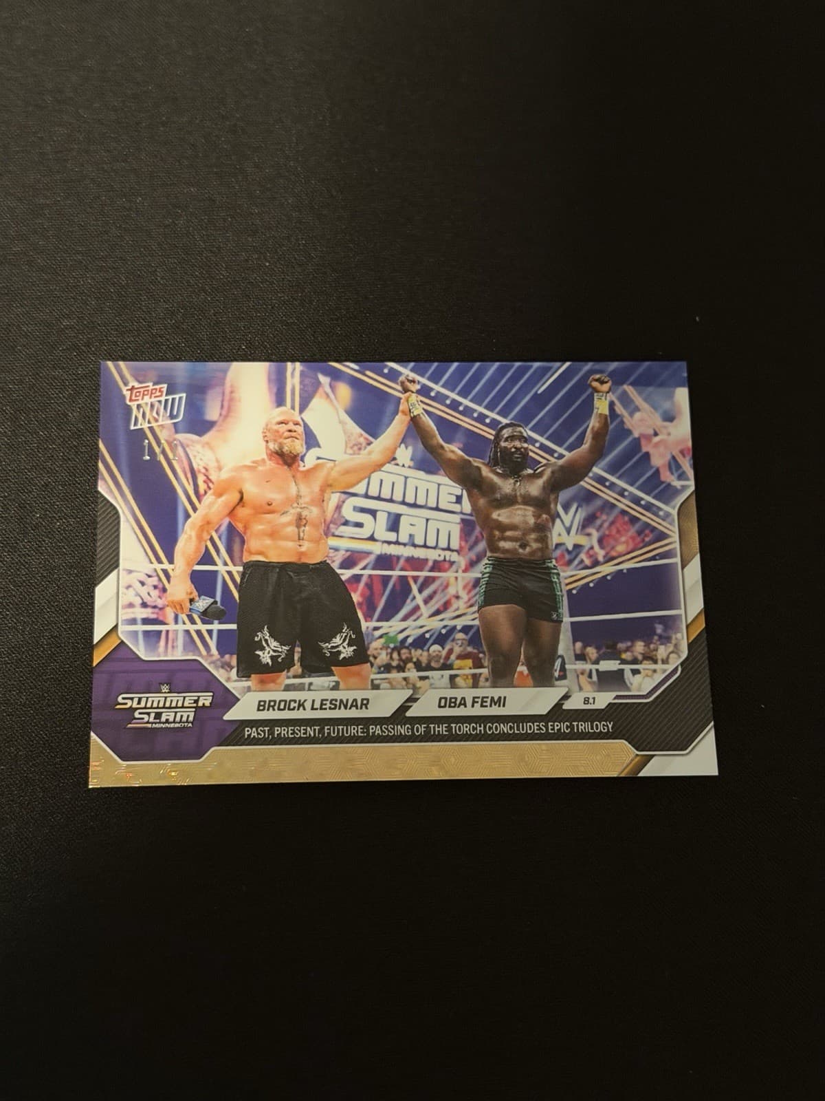 Brock Lesnar / Oba Femi Summer Slam 2026 WWE Topps NOW Card 78 Foilfractor 1/1