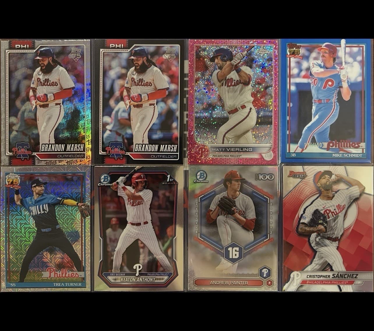 MLB Baseball Philadelphia Phillies 22-26 Topps Bowman 8 Card Mix Lot