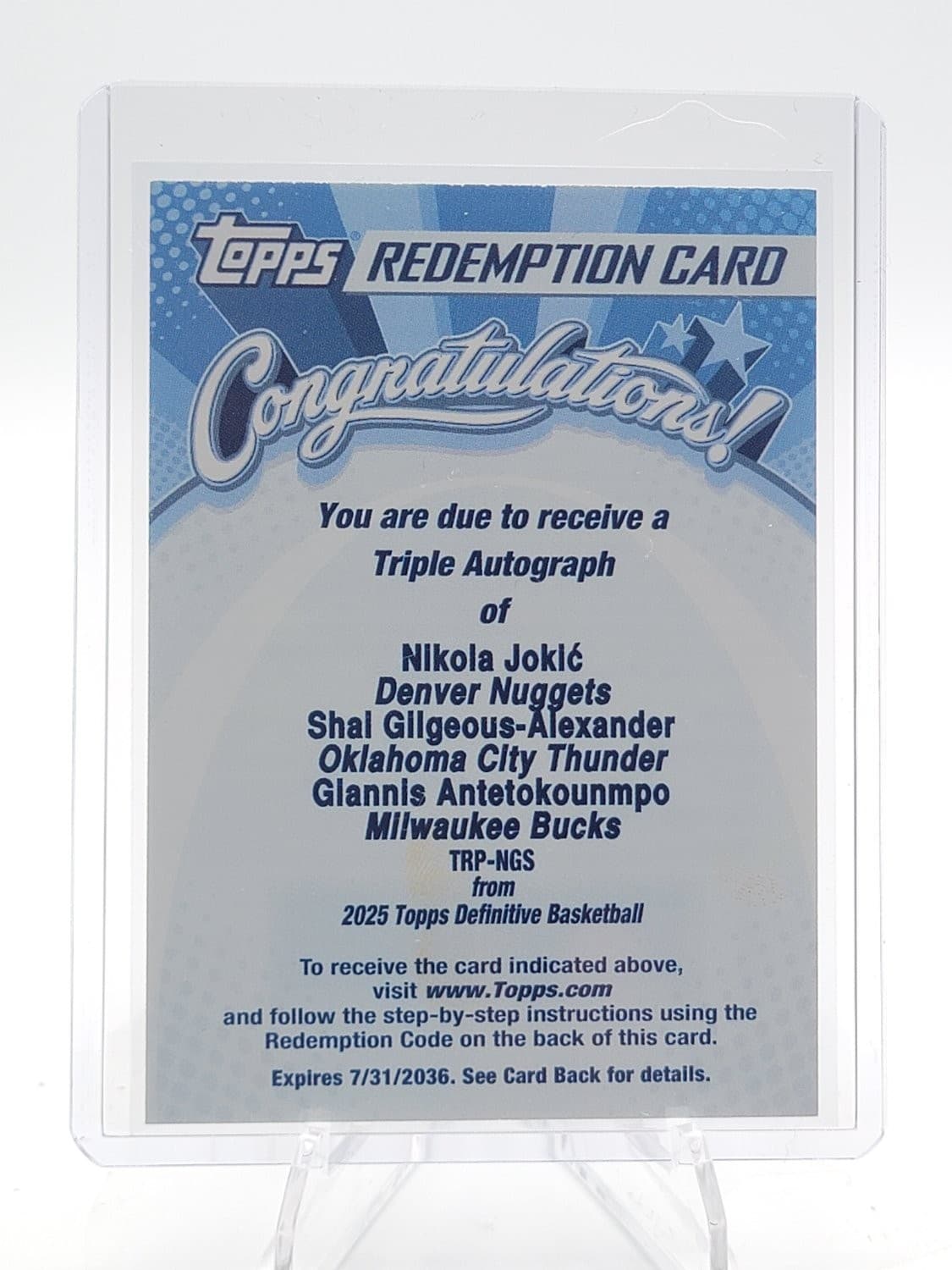 Nikola Jokic Giannis Antetokounmpo 2025-26 Topps Definitive Auto /10 Q2323