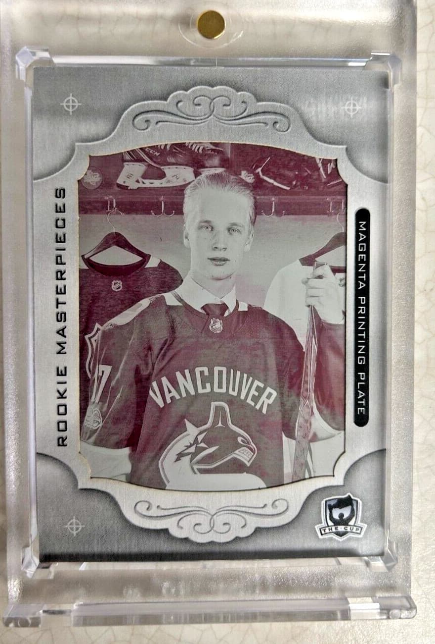 2018-19 The Cup -Prinitng Plate 1/1 - Elias Pettersson - Rookie Black Diamond