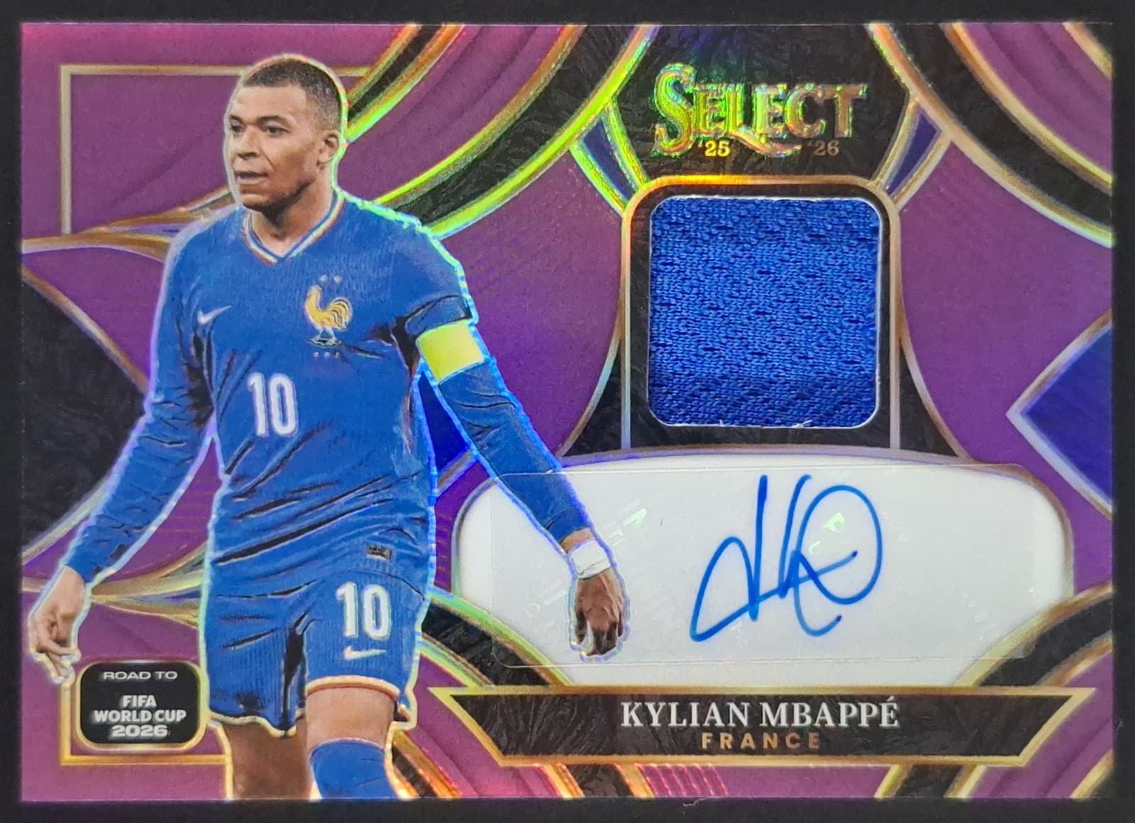 2025-26 Panini Select FIFA KYLIAN MBAPPE 79/49 Patch Auto Purple Prizm #AM-KM