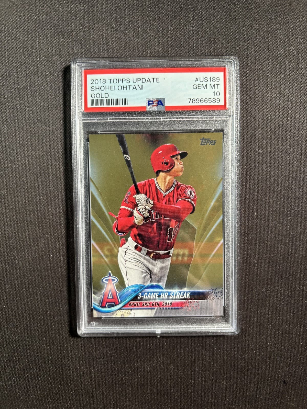 2018 Topps Update Shohei Ohtani Rc Rookie base Gold #US189 1626/2018 PSA 10 GEM