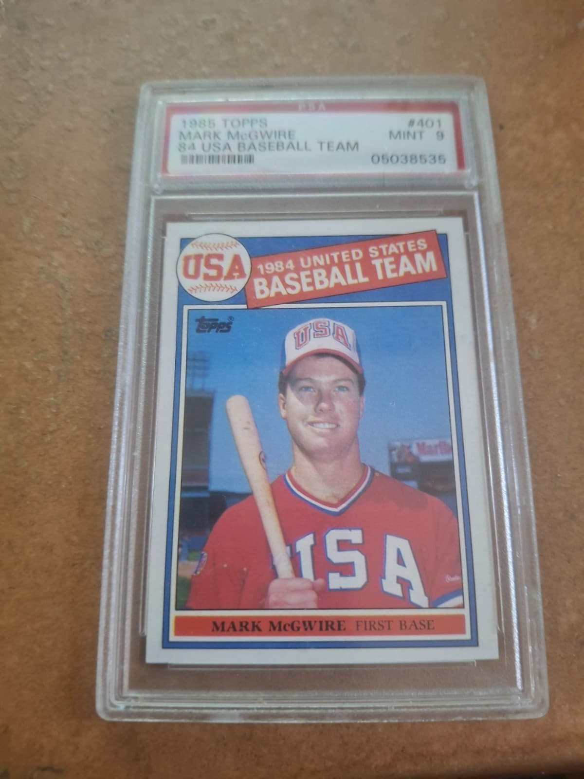 1985 Topps Baseball #401 Mark McGwire RC (Team USA) MINT PSA 9 [144031130]