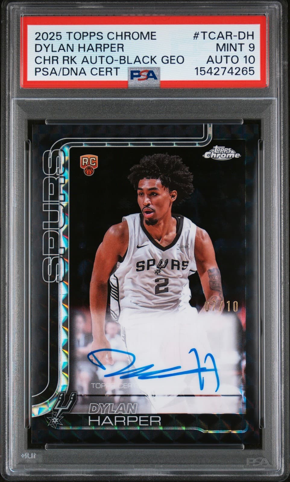 2025 TOPPS CHROME CHROME ROOKIE AUTOS #TCAR-DH DYLAN HARPER 7/10 PSA 9 AUTO 10