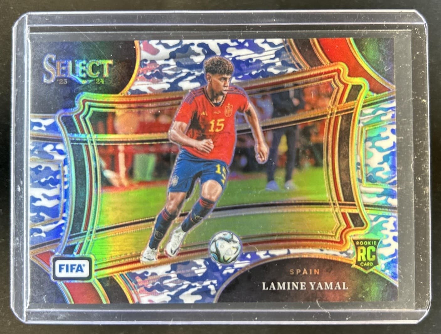 2023-24 Panini Select FIFA Lamine Yamal RC Winter Camo Prizm Rookie #/99 Spain