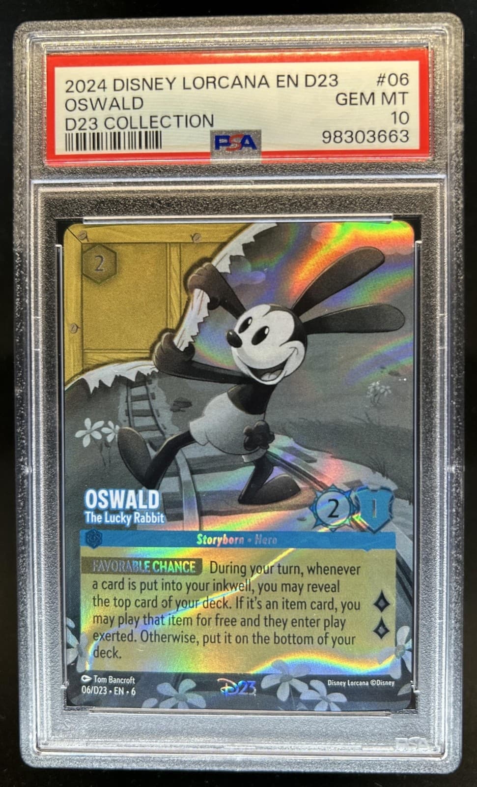 2024 Disney Lorcana Oswald - The Lucky Rabbit #06 PSA 10 GEM MINT