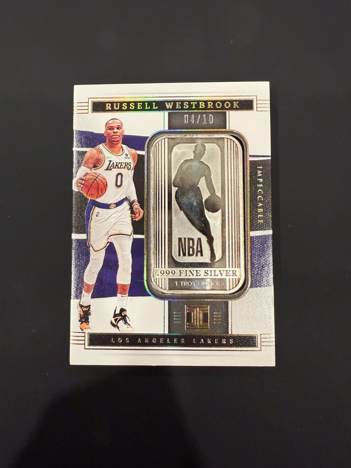 2021-2022 Panini - Impeccable Basketball Russell Westbrook /10  1 Troy Ounce
