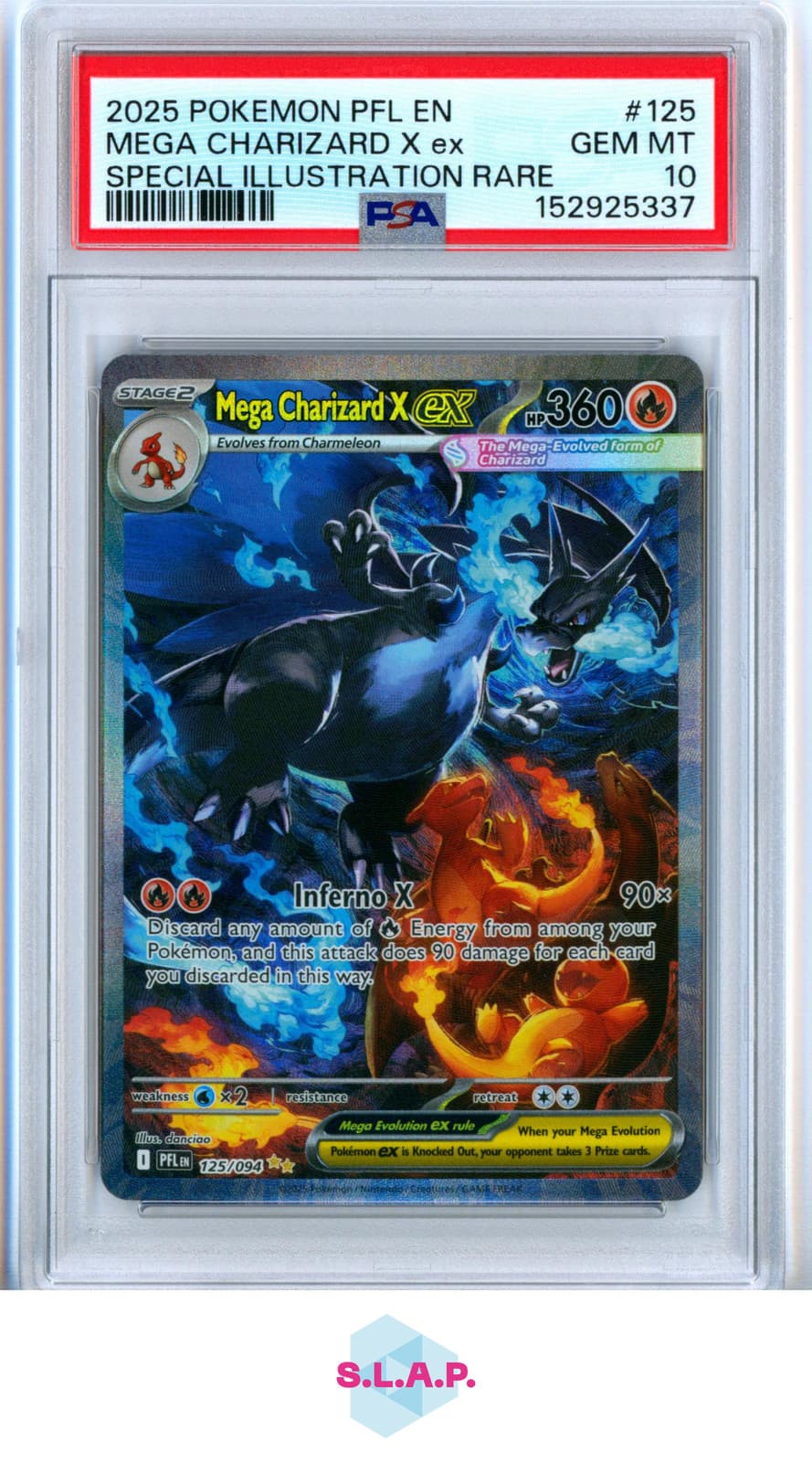 MEGA CHARIZARD X EX SIR POKEMON EN-PHANTASMAL FLAMES 2025 125 PSA 10
