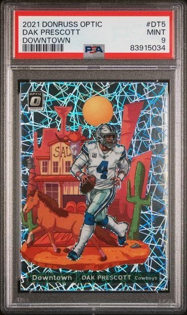 2021 Panini Donruss Optic Dak Prescott Downtown PSA 9