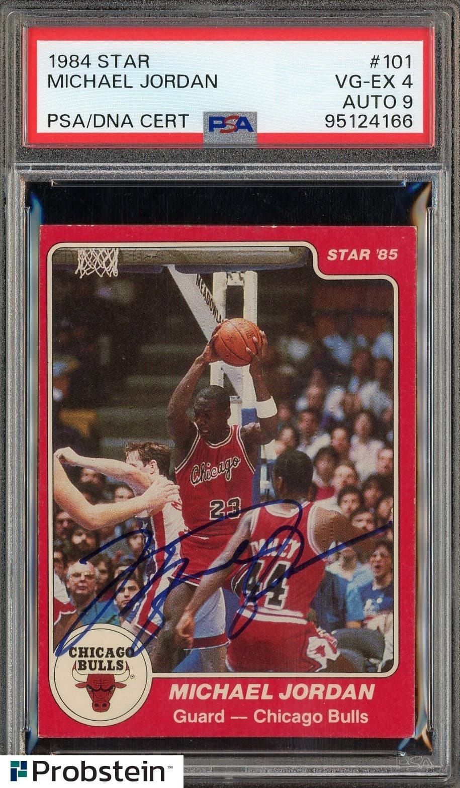 1984 Star #101 Michael Jordan Signed PSA 4 PSA/DNA 9 AUTO