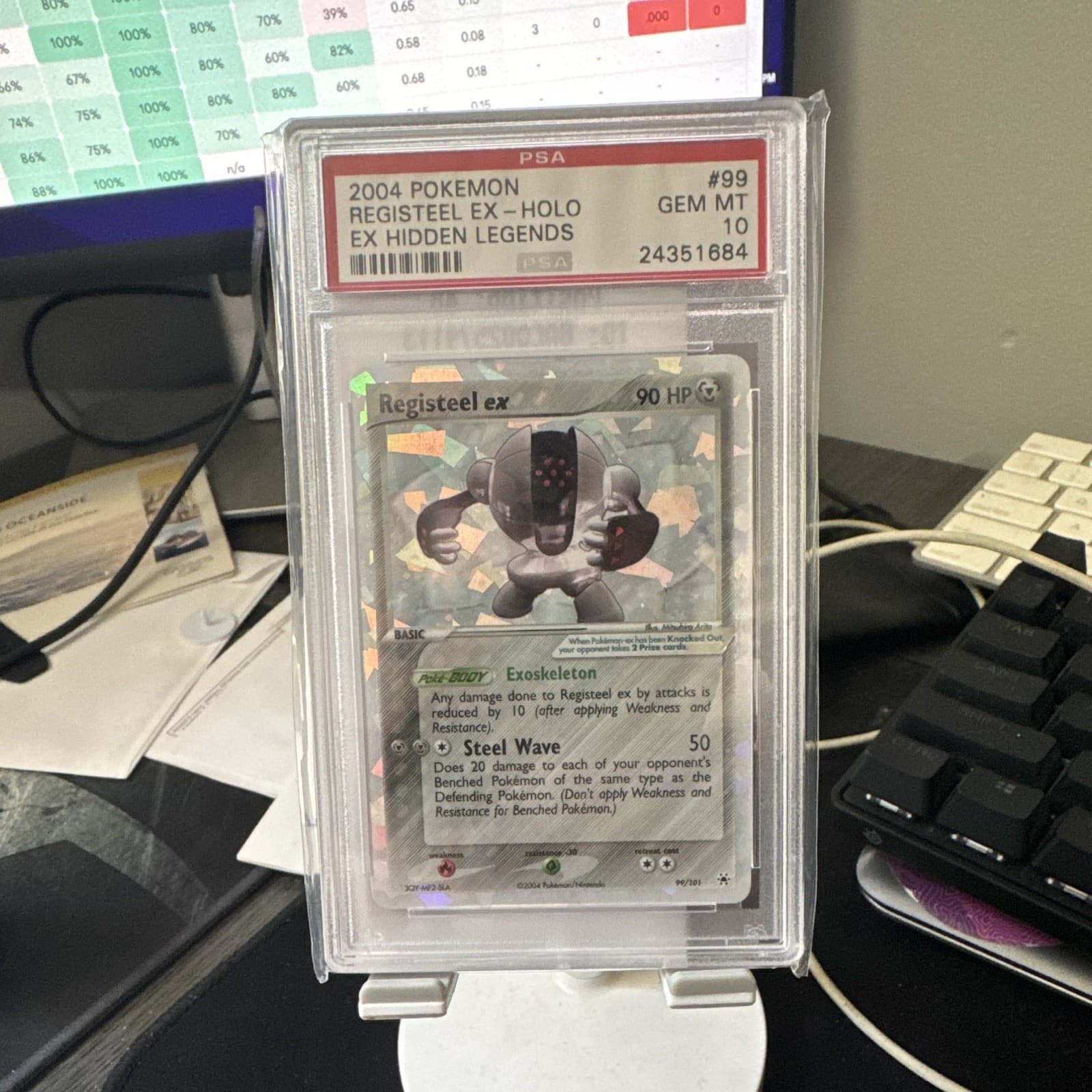 Pokemon 2004 Hidden Legends Registeel ex 99/101 EX Holo Ultra Rare PSA 10
