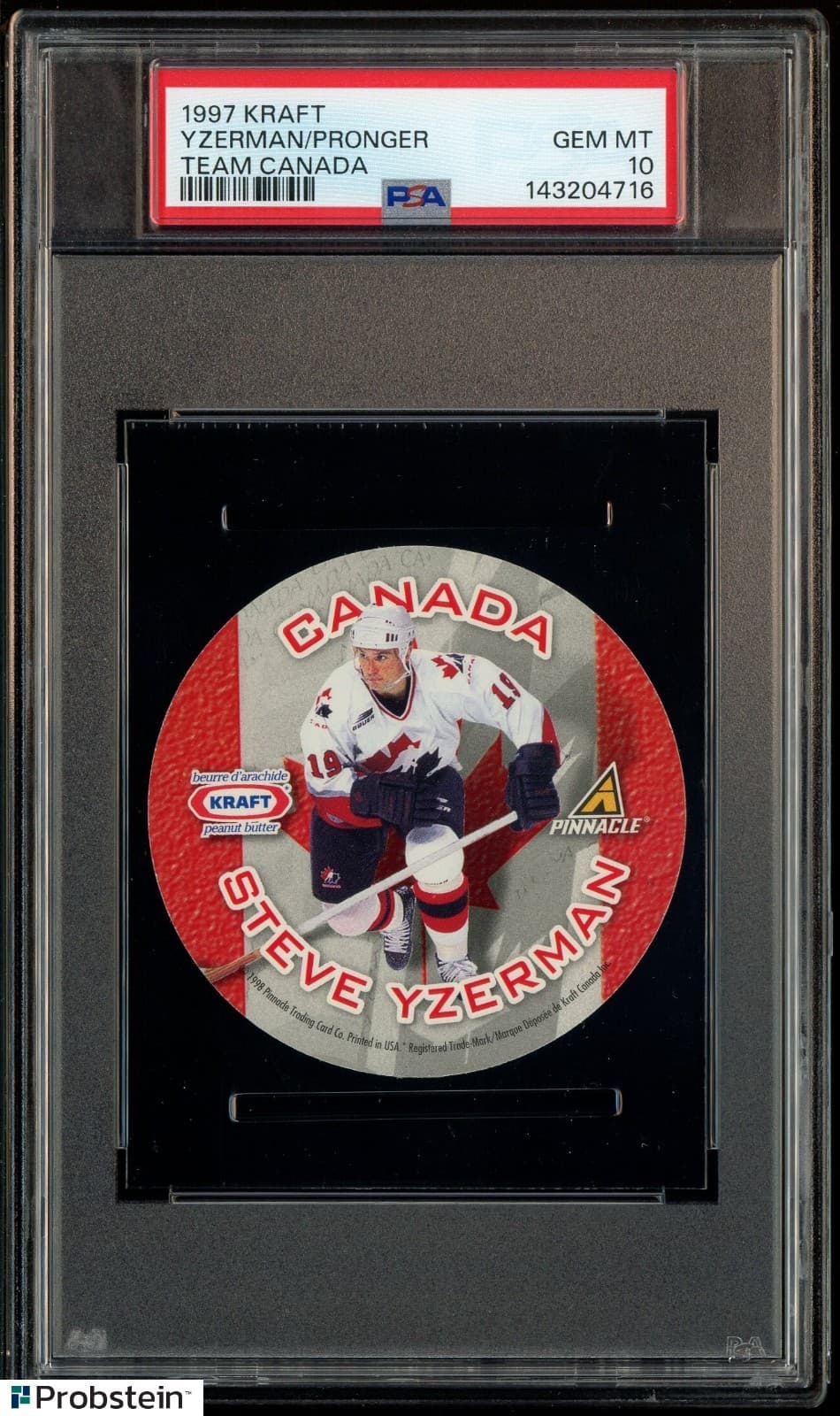 1997 Kraft Hockey Team Canada Steve Yzerman HOF Chris Pronger PSA 10 GEM MINT