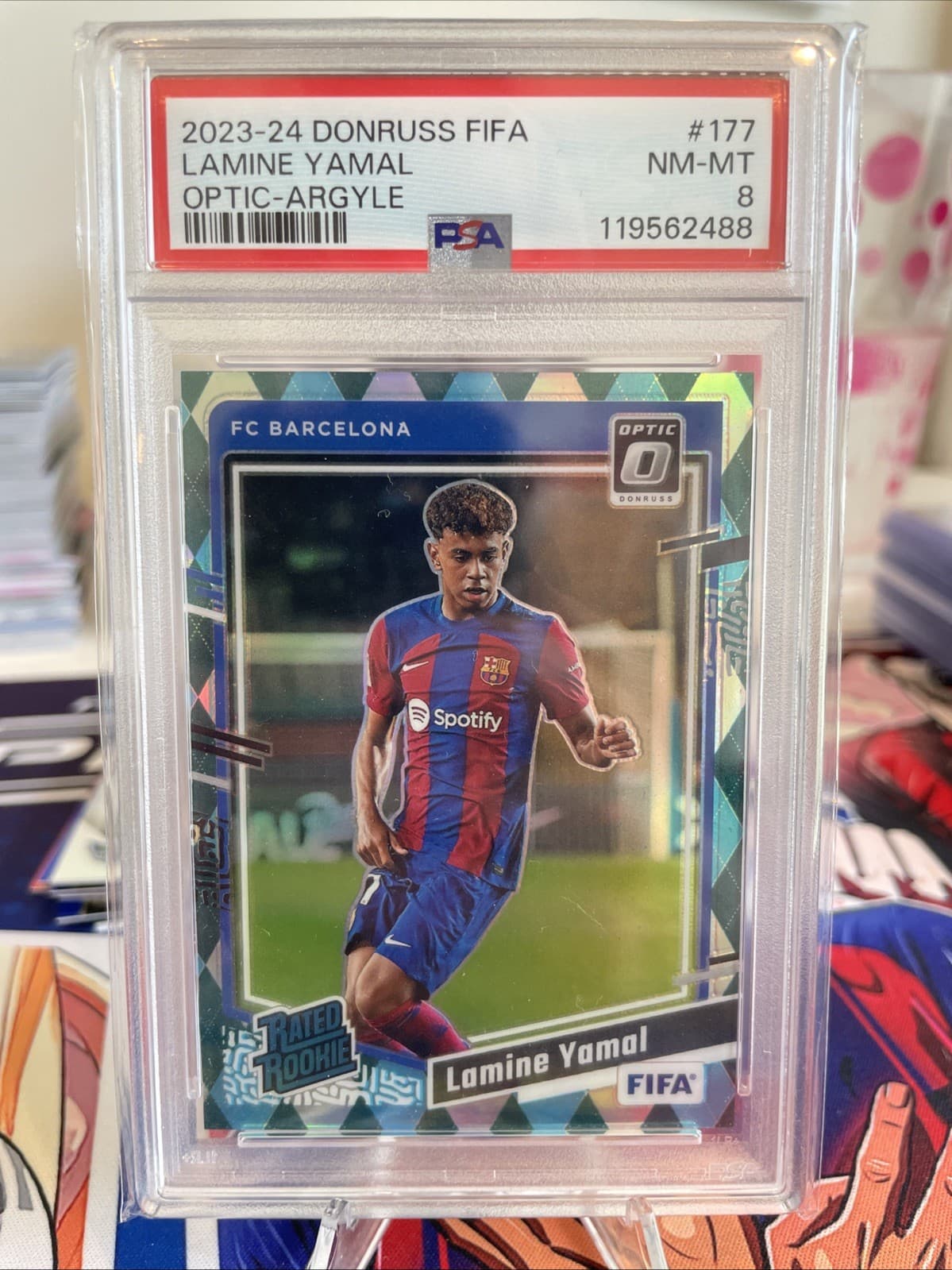2023 Donruss FIFA Lamine Yamal Rookie Argyle Optic PSA 8