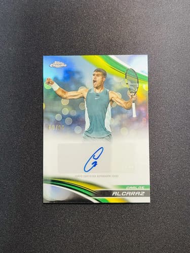 2025 Topps Chrome Auto Carlos Alcaraz #CA-CAZ Green Refractor 60/99 KE21