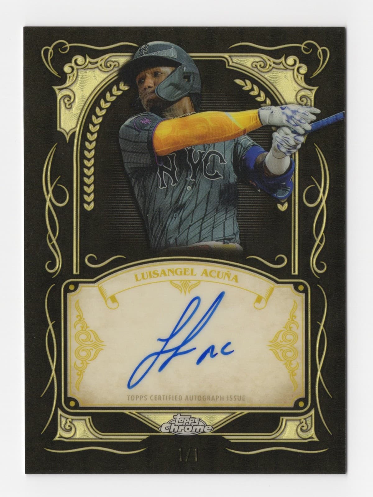 2026 Topps Chrome Ink Strokes Superfractor 1/1 Auto LuisAngel Acuna Mets