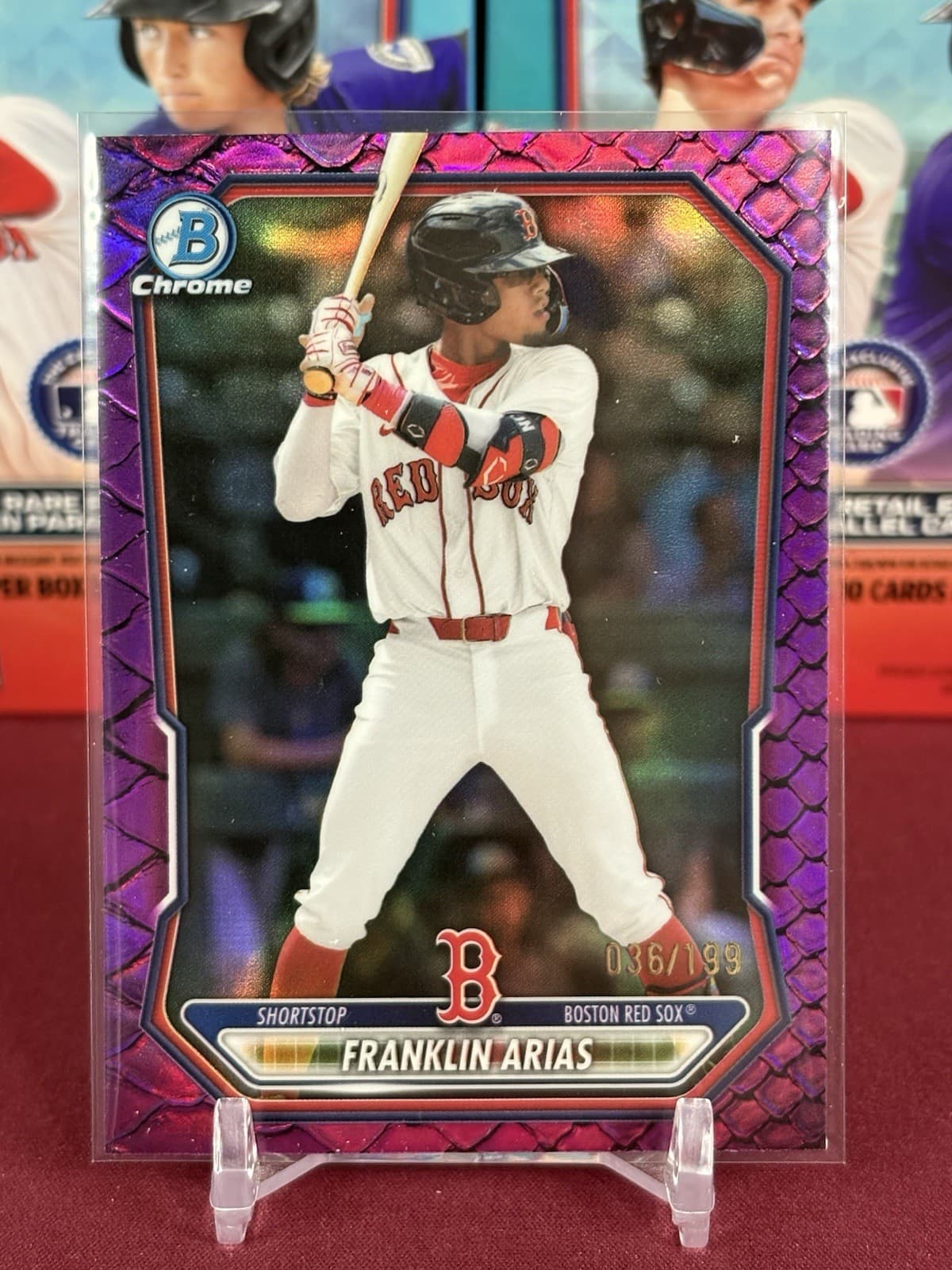 2026 Bowman Baseball Franklin Arias Chrome Fuchsia Reptilian Refractor SP #/199