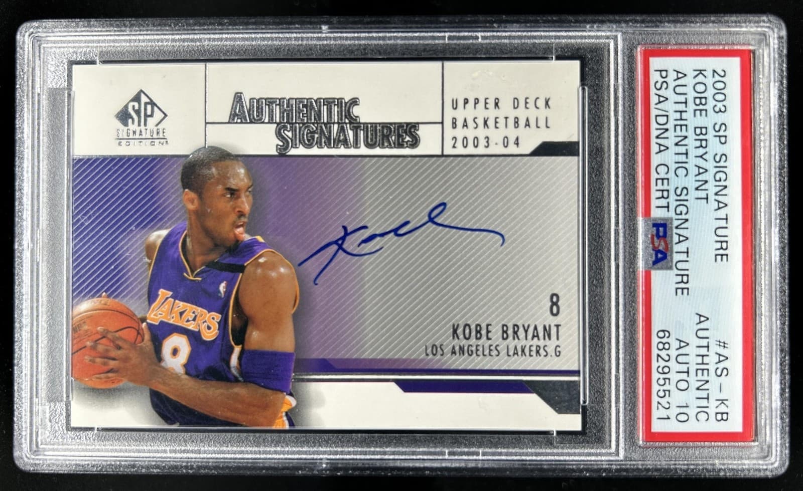 2003-04 SP Signature Kobe Bryant Authentic Signatures Auto #AS-KB PSA AUTH 10