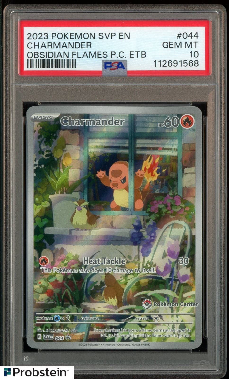 2023 Pokemon Center ETB SVP EN BSP Obsidian Flames #044 Charmander PSA 10