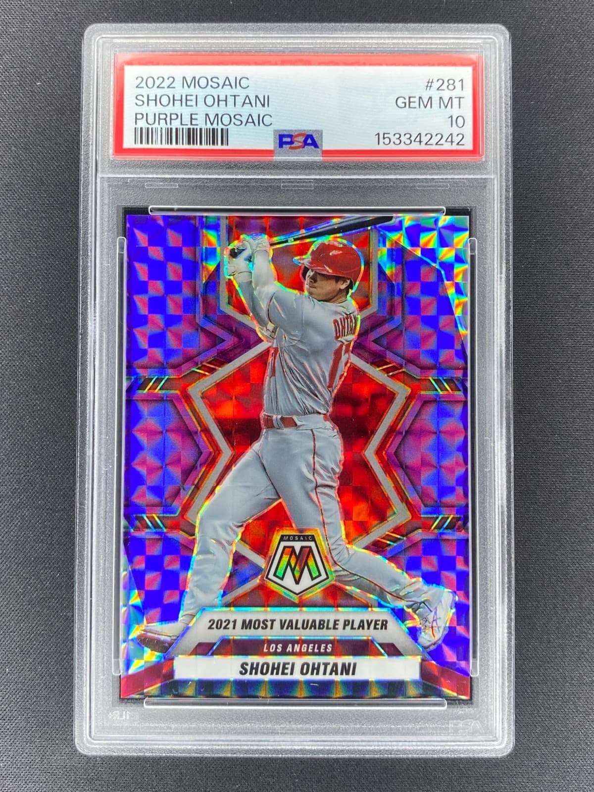 2022 Panini Purple Mosaic #281 Shohei Ohtani /49 PSA 10 Gem Mint Angels