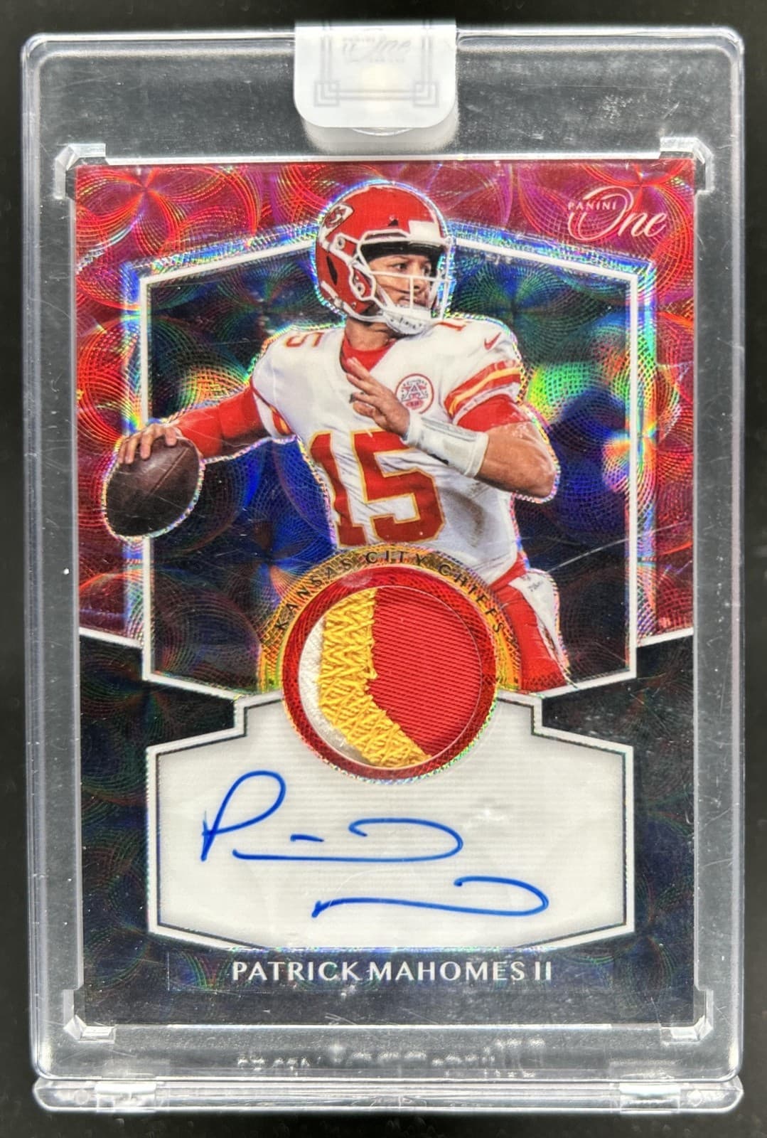2020 Panini One Patrick Mahomes II Patch Black Auto Autograph #/5 Chiefs