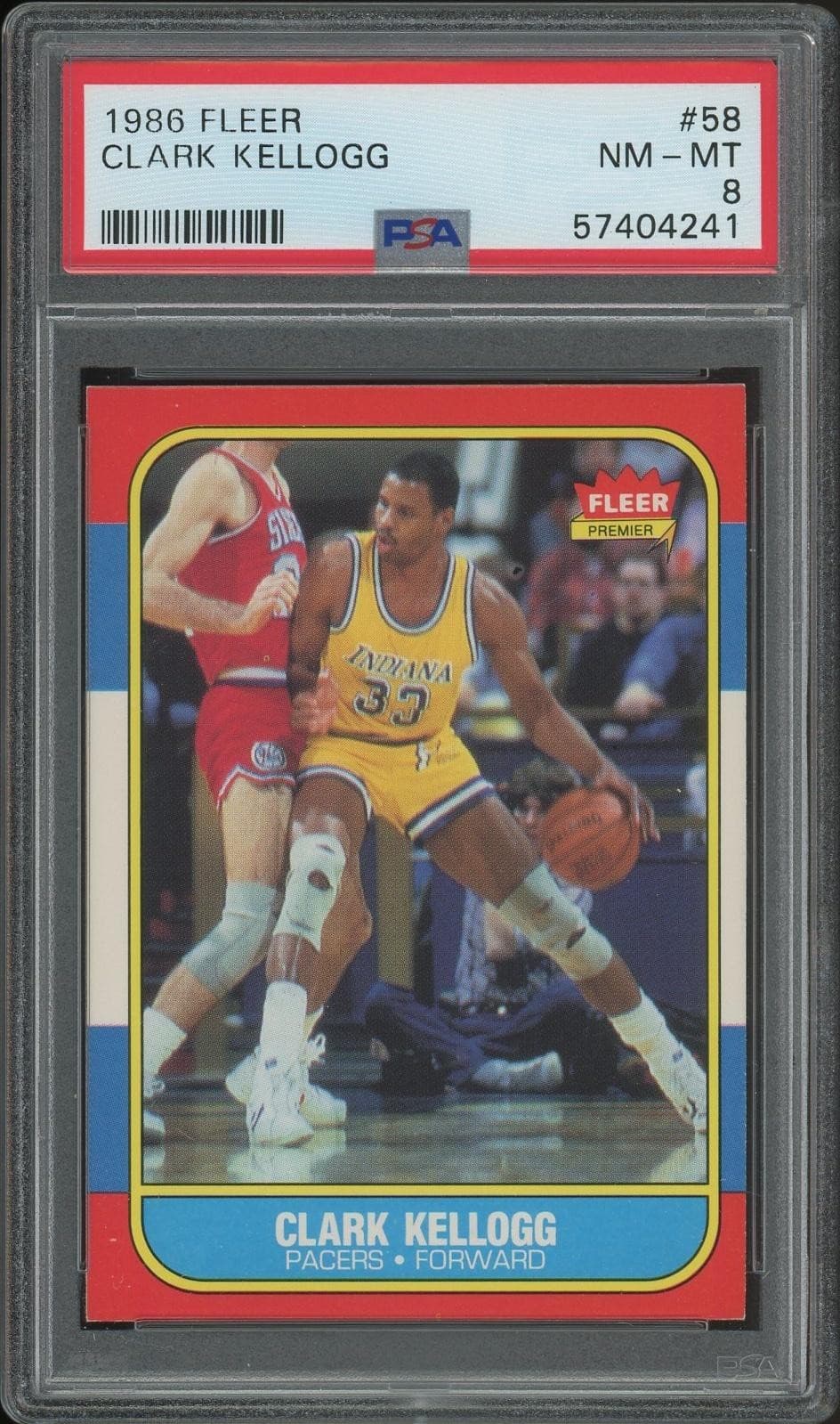 1986/87 Fleer Basketball #58 Clark Kellogg Rookie PSA 8 (NM-MT)