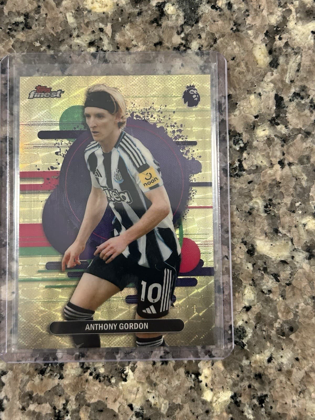 Topps Finest Premier League 2025  Anthony Gordon 1/1 Superfractor #126 Newcastle