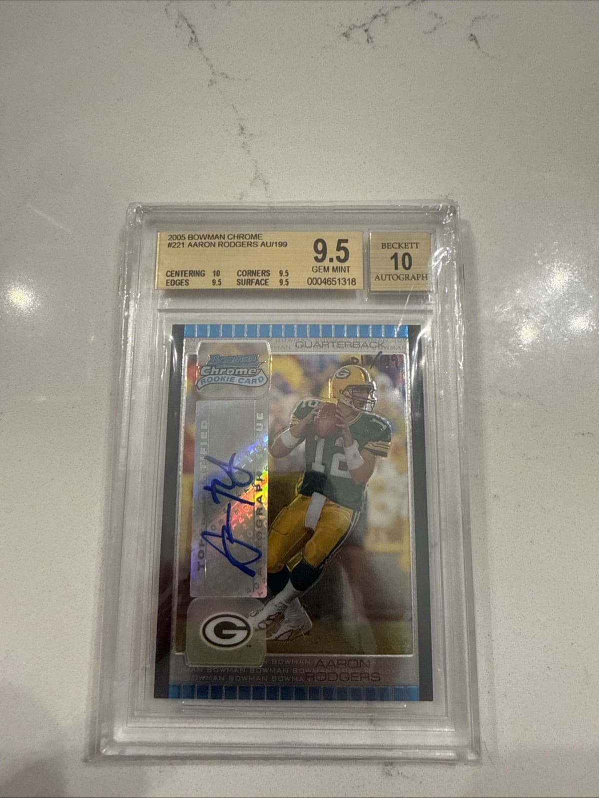 Aaron Rodgers Bowman Chrome Rookie Auto #221 Numbered Card 17/199 