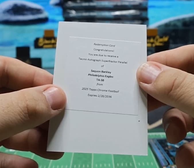 2025 Topps Chrome Football Saquon Barkley Tecmo SUPERFRACTOR 1/1 Eagles AUTO
