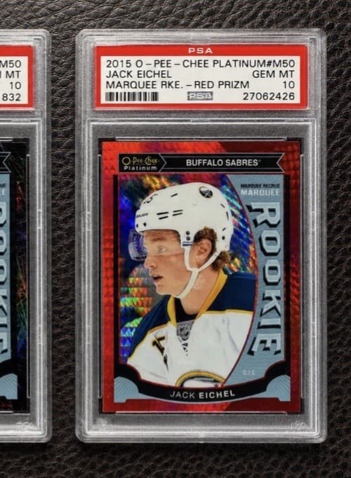 2015-16 O-Pee-Chee Platinum - Marquee Rookies Jack Eichel #M50 Red Prism /149 RC