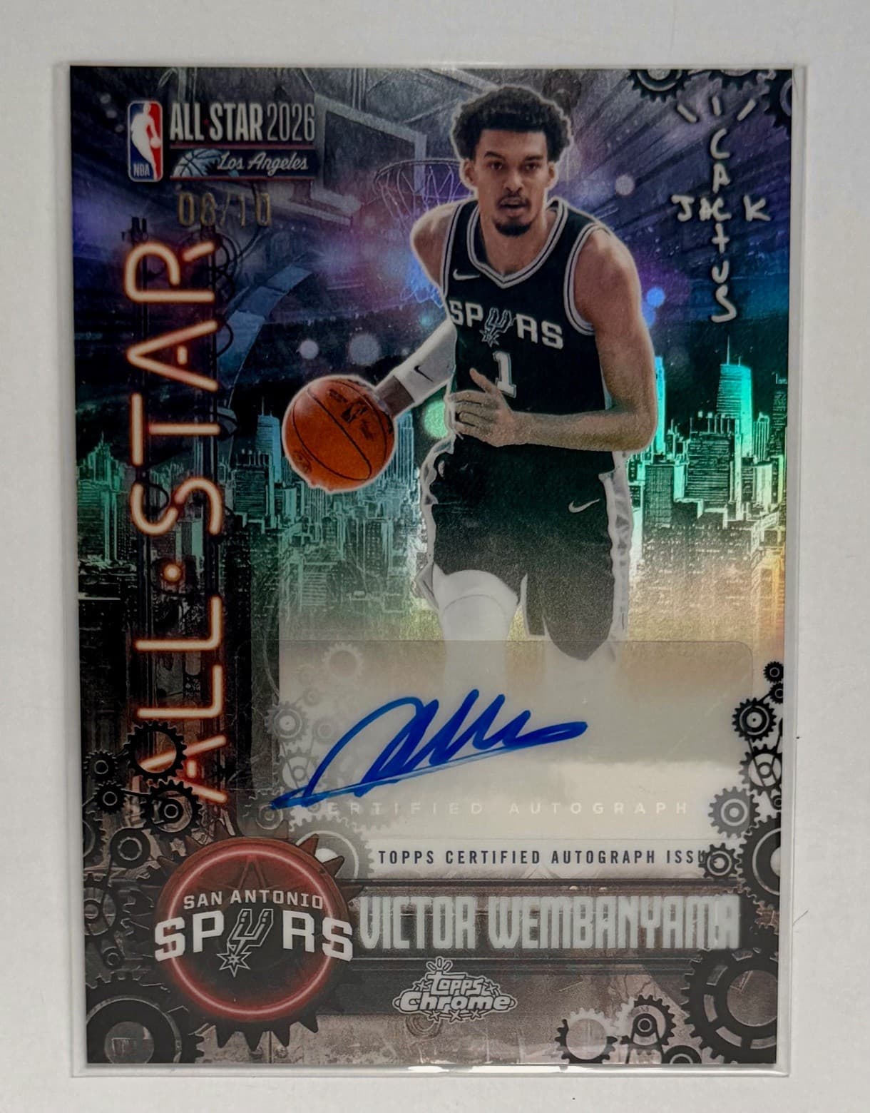 Victor Wembanyama, 2025-26 Topps Chrome Cactus Jack ASG, Black AUTO 8/10