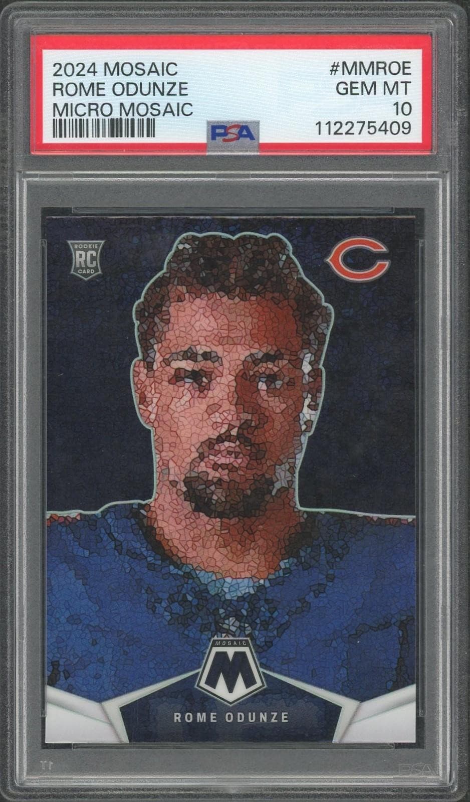 2024 Panini Mosaic Rome Odunze Micro Mosaic Rookie PSA 10