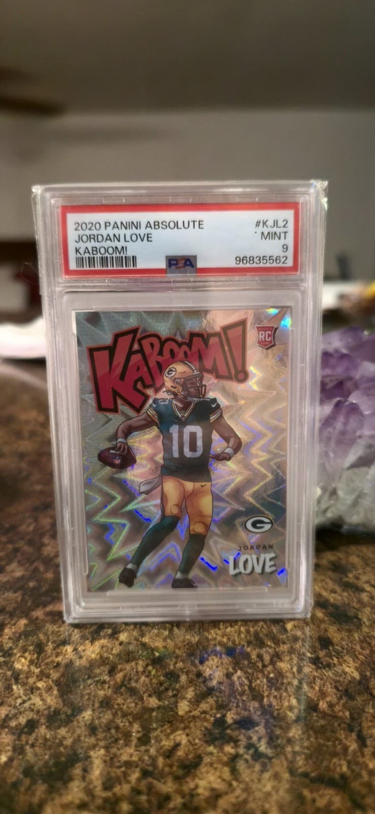 JORDAN LOVE PSA 9 2020 PANINI ABSOLUTE #K-JL2 ROOKIE KABOOM SSP RC PACKERS
