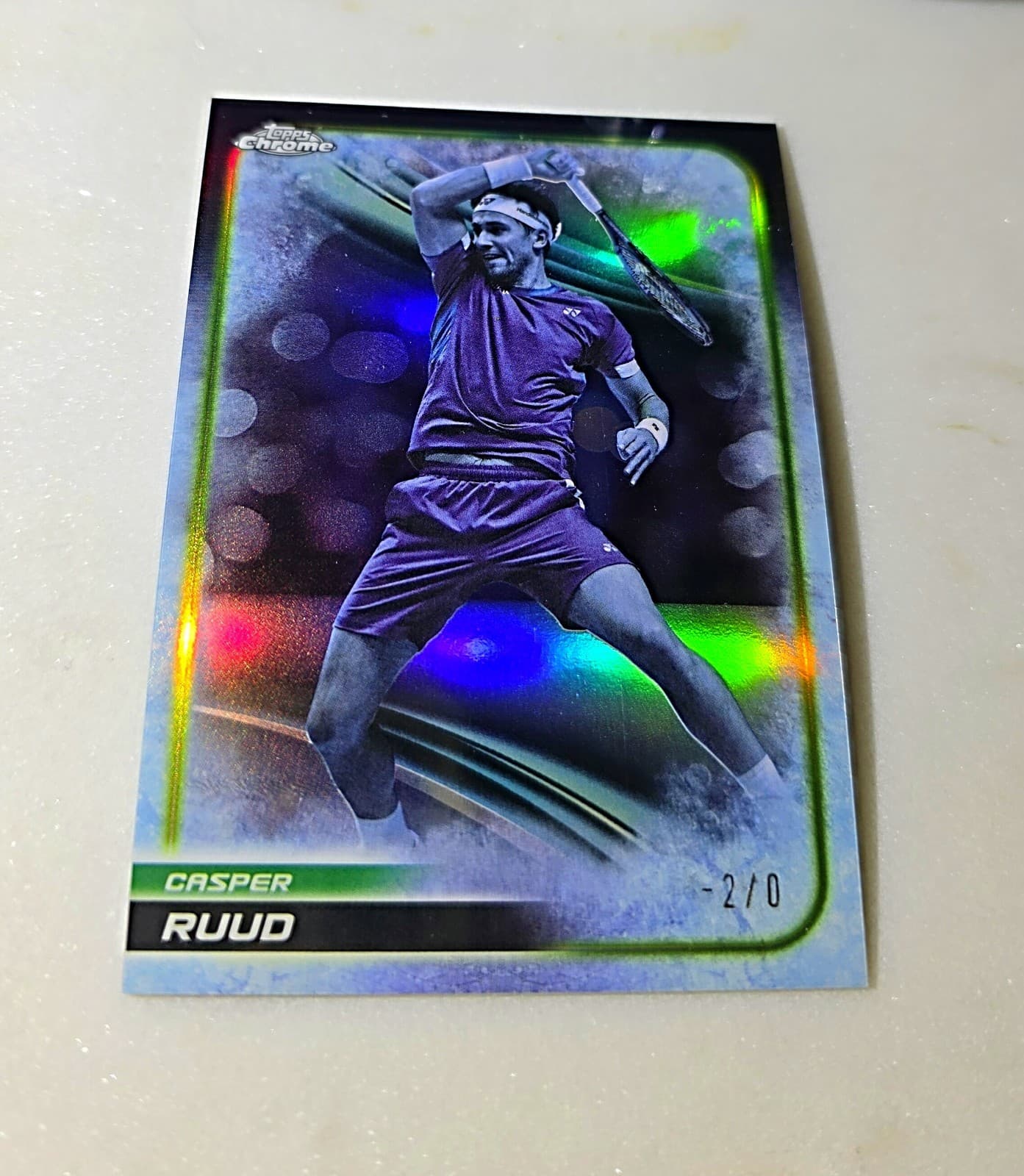 2025 Topps Chrome Tennis Casper Ruud Frozenfractor -2/0 RARE # /5 eBay 1/1 READ