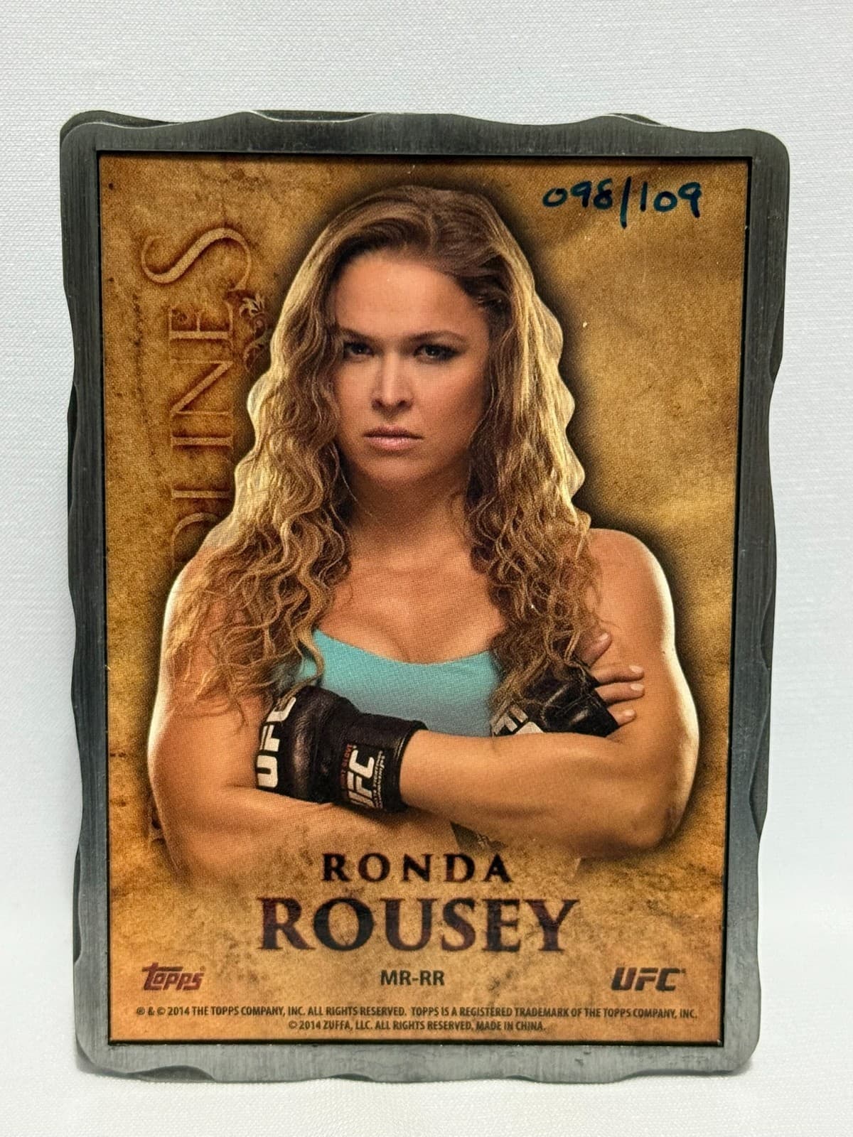 2014 Topps UFC Bloodlines Ronda Rousey Engraved SILVER Ingot 098/109 #MR-RR