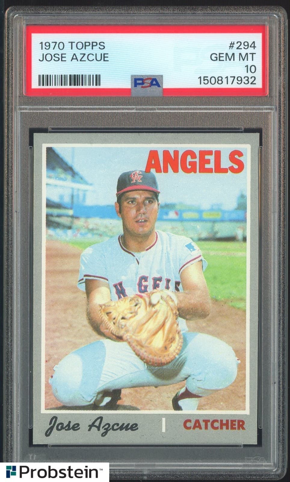 1970 Topps #294 Jose Azcue California Angels PSA 10 Gem Mint