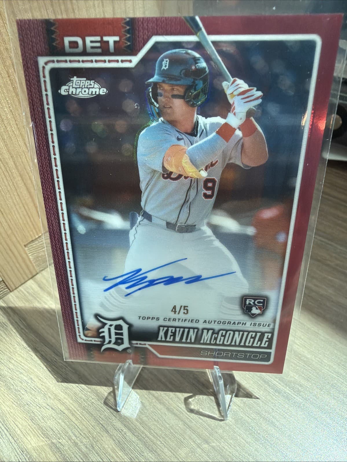 Kevin Mcgonigle 2026 Topps Chrome Rc Autographs Red Refractor Auto 4/5 🔥