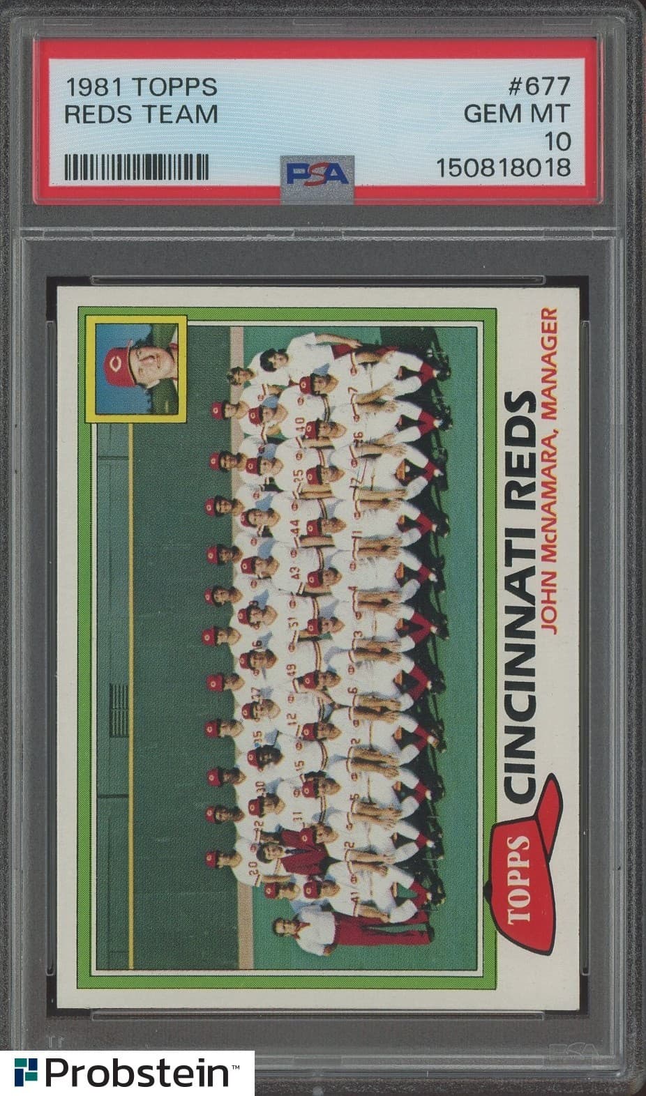 1981 Topps #677 Cincinnati Reds Team PSA 10 GEM MINT