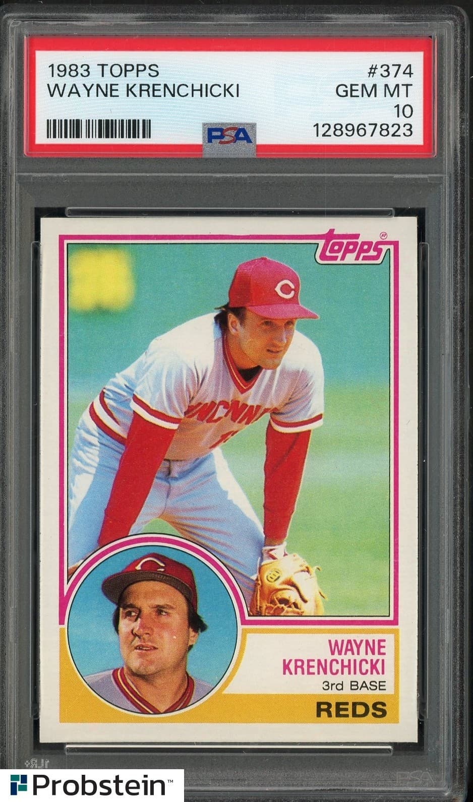 1983 Topps #374 Wayne Krenchicki Cincinnati Reds PSA 10 GEM MINT