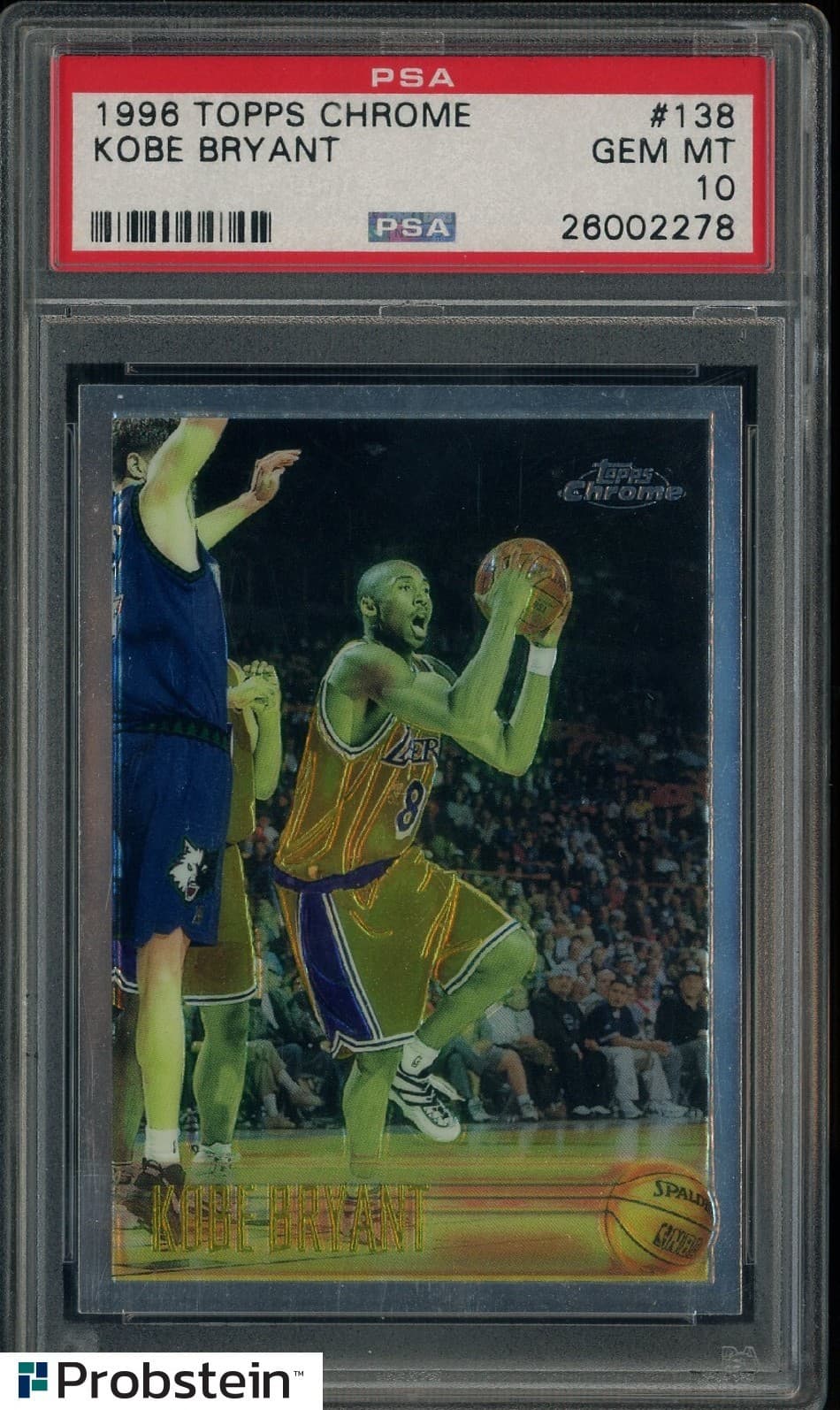 1996-97 Topps Chrome #138 Kobe Bryant Lakers RC Rookie HOF PSA 10 GEM MINT