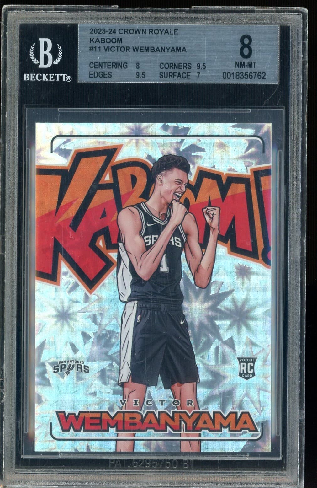 2023-24 Panini Crown Royale KABOOM! #11 Victor Wembanyama RC Rookie BGS 8