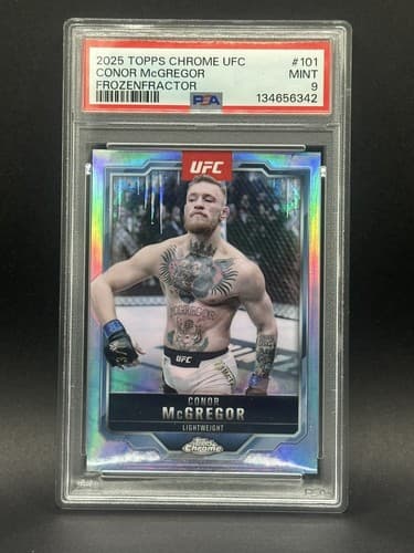 2025 Topps Chrome UFC Conor McGregor Frozenfractor -3/0 PSA Mint 9 POP 1