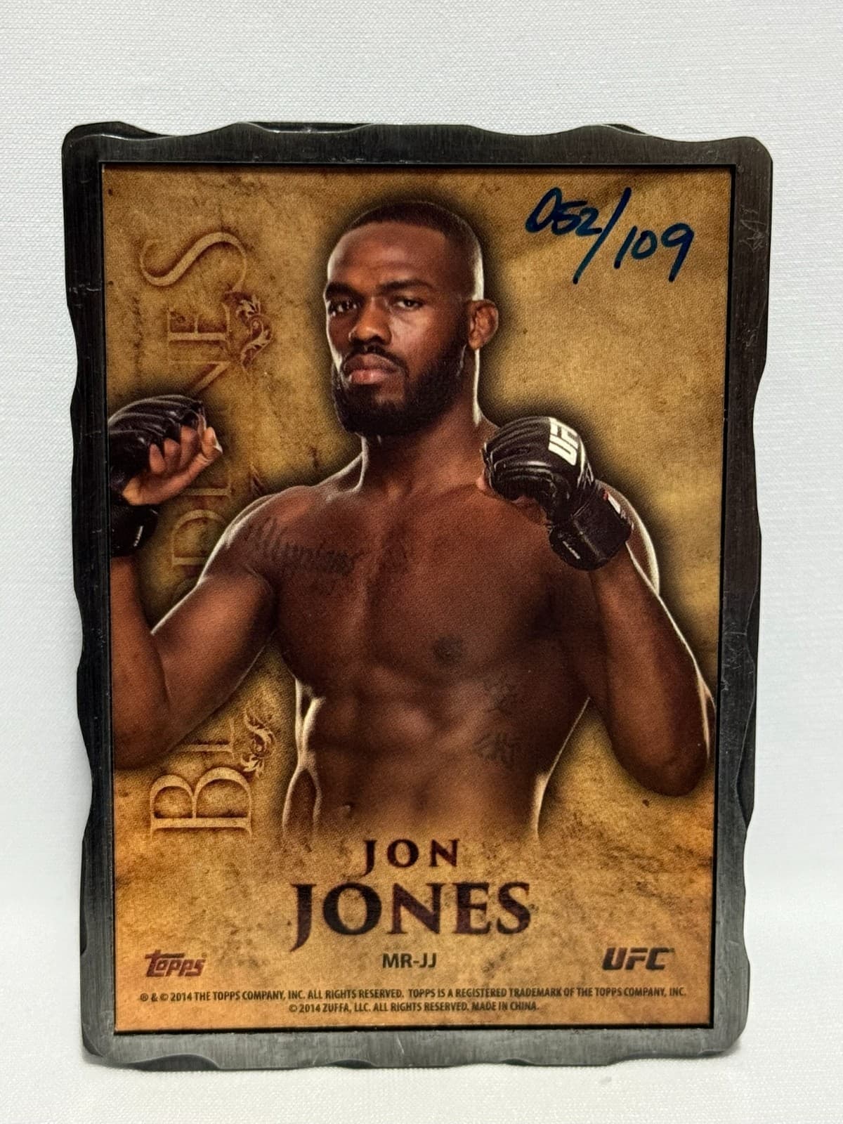 2014 Topps UFC Bloodlines Jon Jones Engraved SILVER Ingot 052/109 #MR-JJ