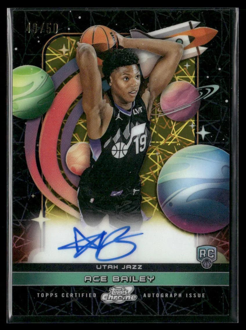 2025-26 Topps Cosmic Chrome First Flight Auto Ace Bailey Gold RC Rookie 40/50