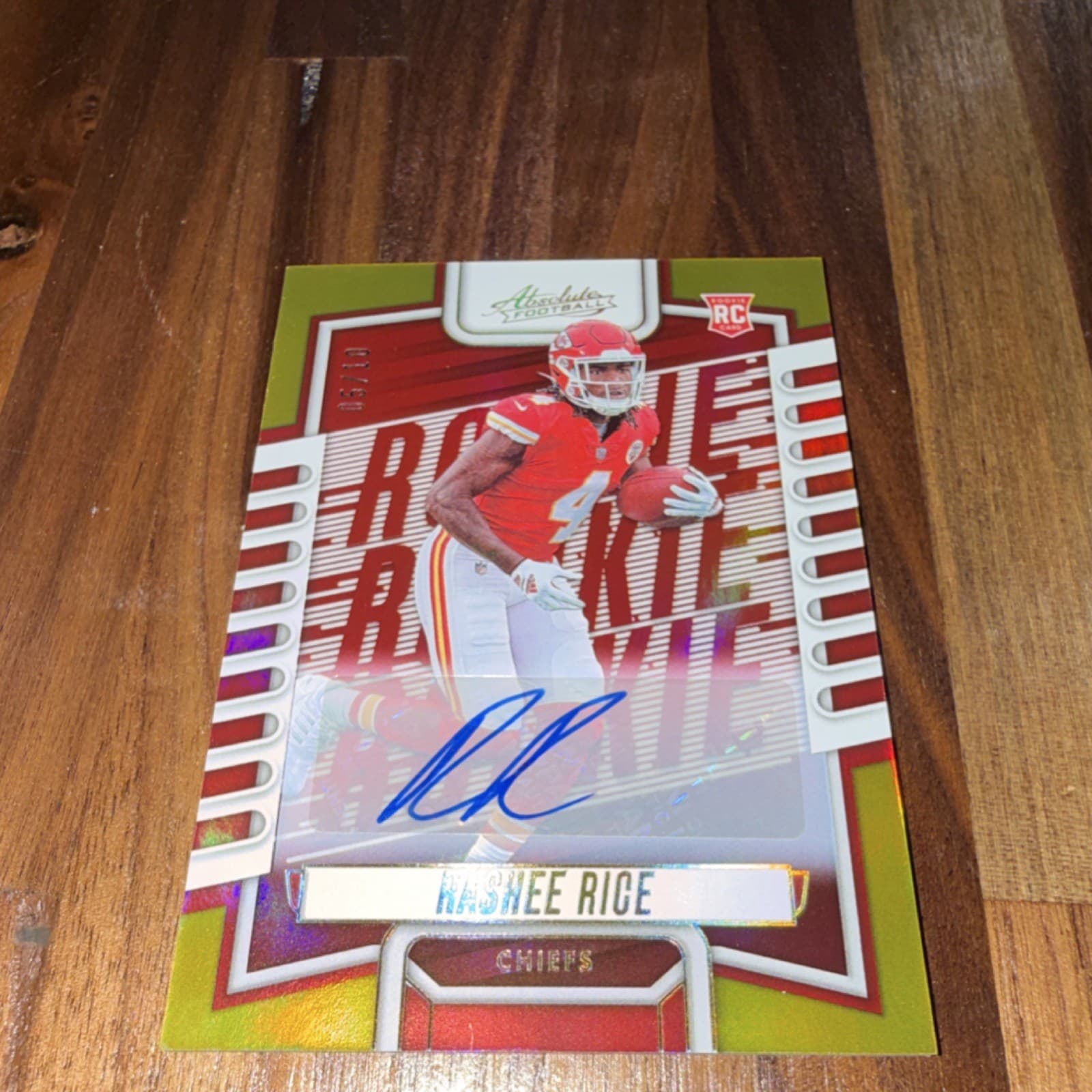 2023 Panini Absolute Rashee Rice Rookie Autograph /10 Chiefs Football Card