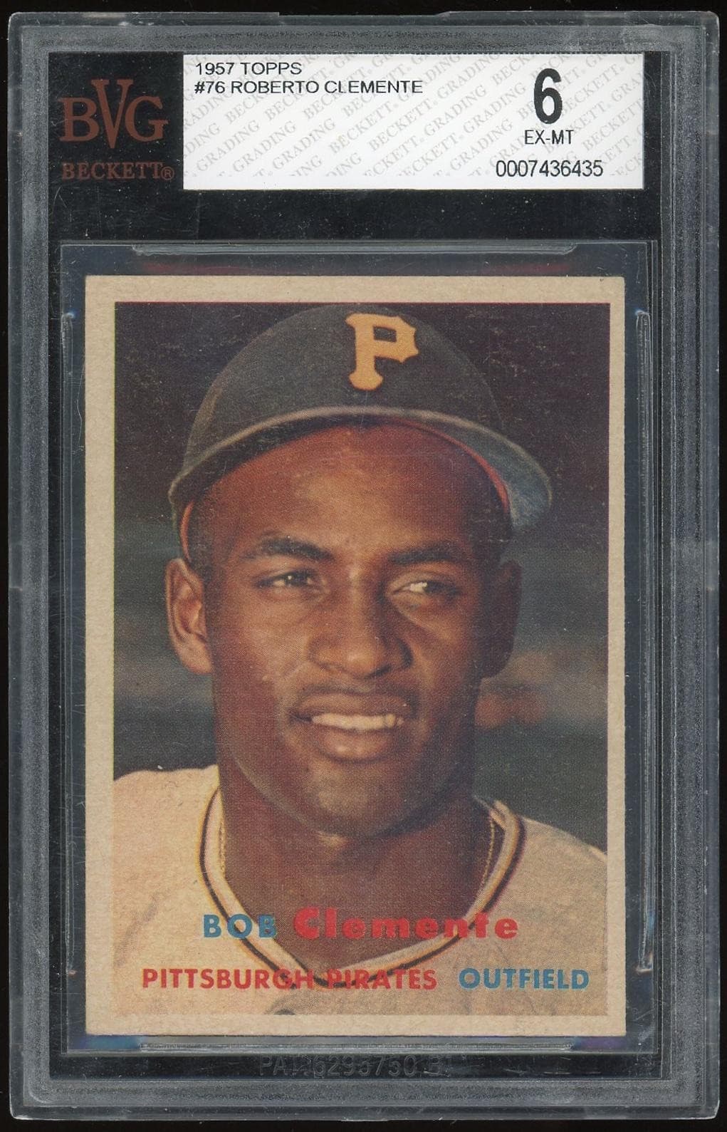 1957 Topps #76 Roberto Clemente BVG 6 *6435
