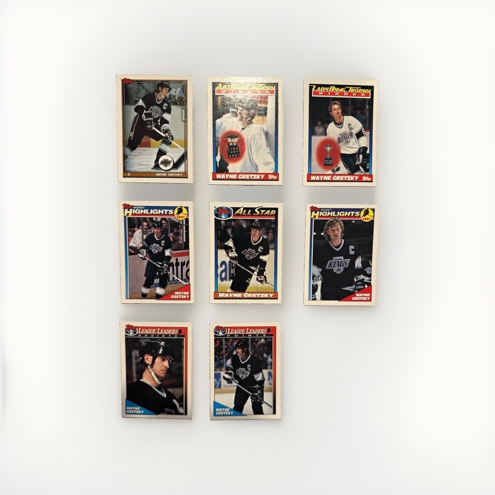 Topps 1991 Wayne Gretzky NHL Hockey Highlights Lot of 8 Cards Los Angeles Kings