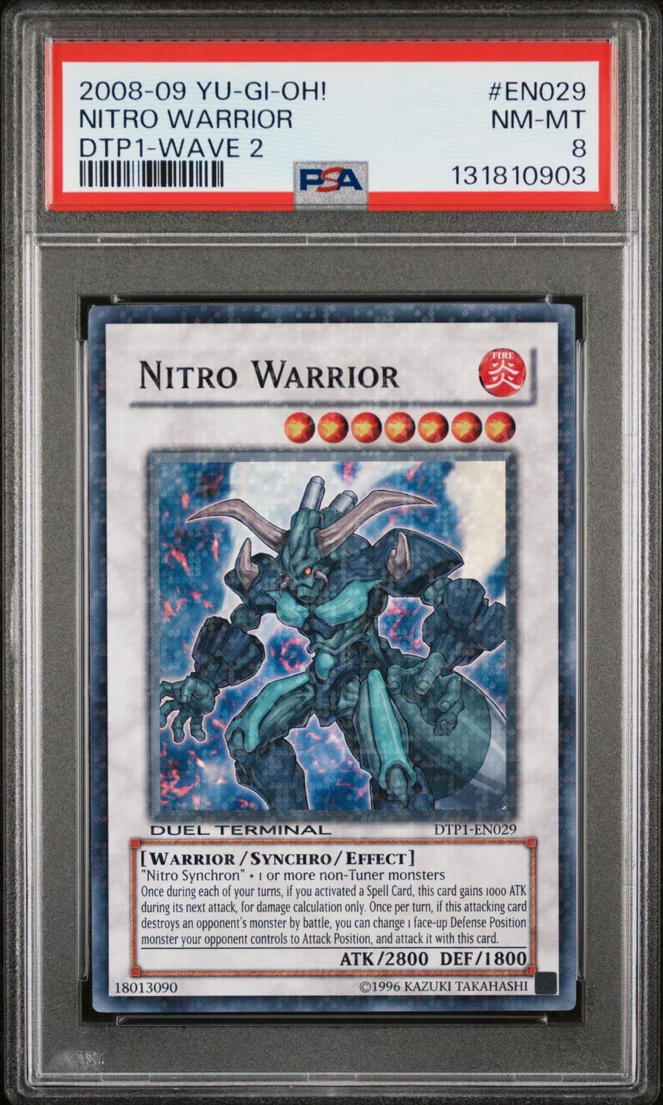 2008-09 YU-GI-OH! DUEL TERMINAL PREVIEW WAVE 2 #EN029 NITRO WARRIOR PSA 8