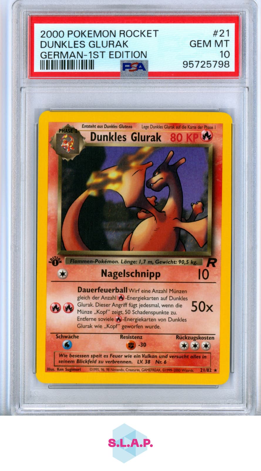 Dark Glurak Pokemon Rocket 1st Edition Pop 12 German 21 2000 Psa 10