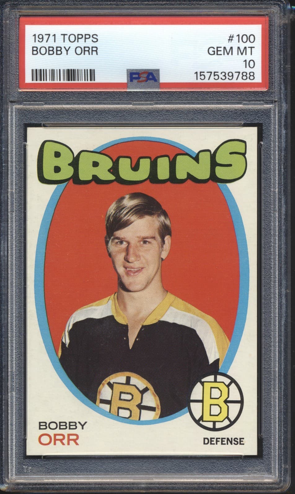 1971 Topps Hockey Bobby Orr #100 PSA 10 BOSTON BRUINS GEM MINT HOF POP 6