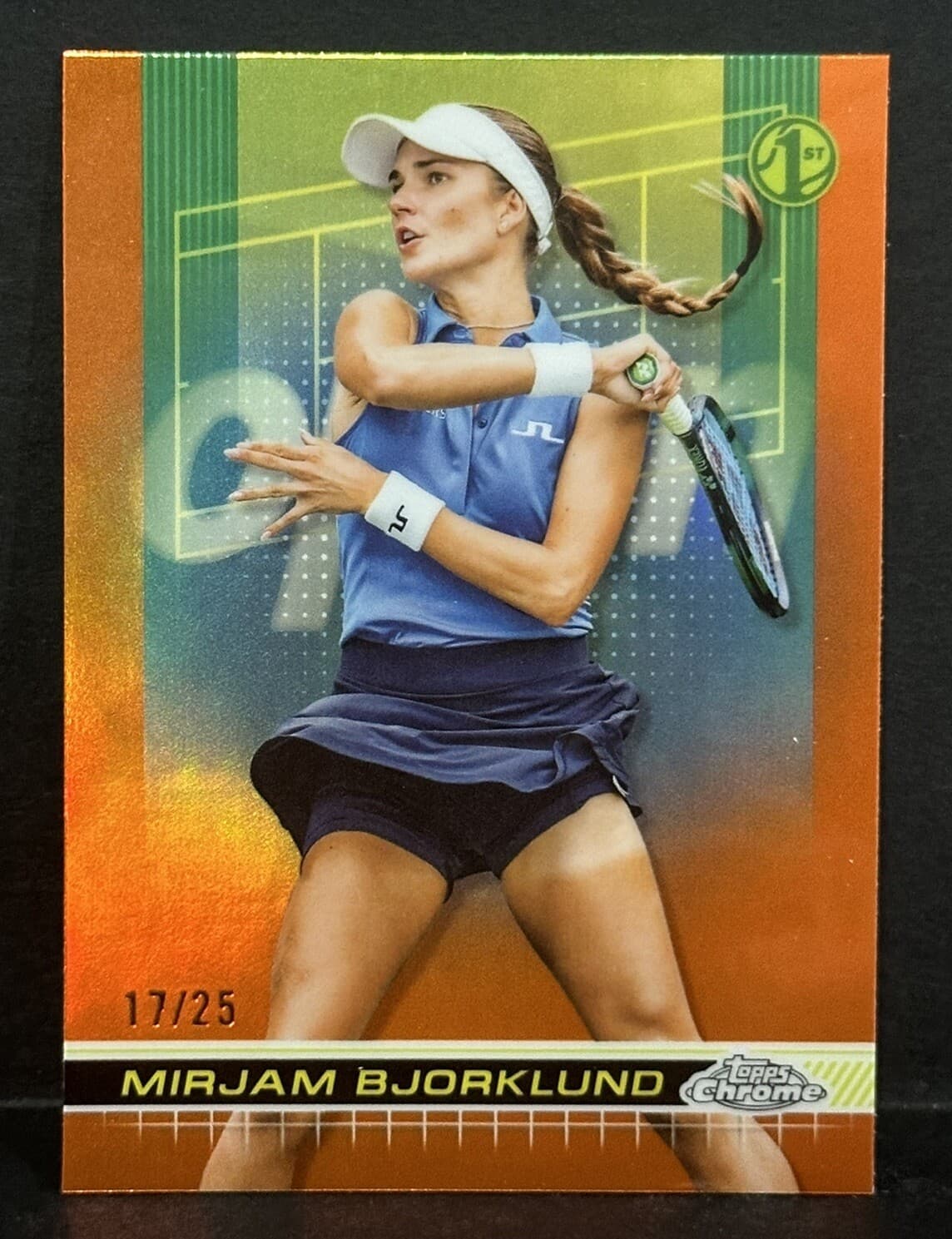 2024 Topps Chrome Tennis 1st Card Mirjam Bjorklund Orange Refractor /25